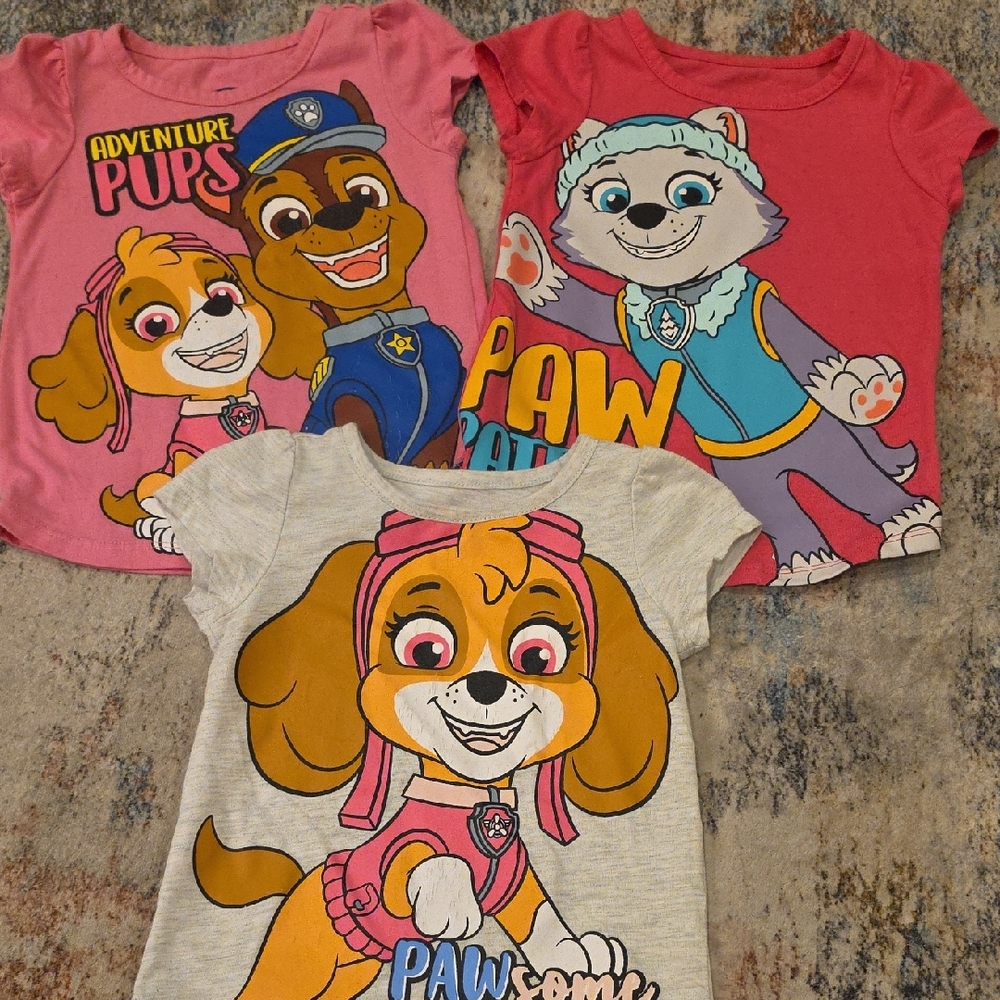 Paw Patrol Girls Graphic Tee Bundle - Pink & Heather